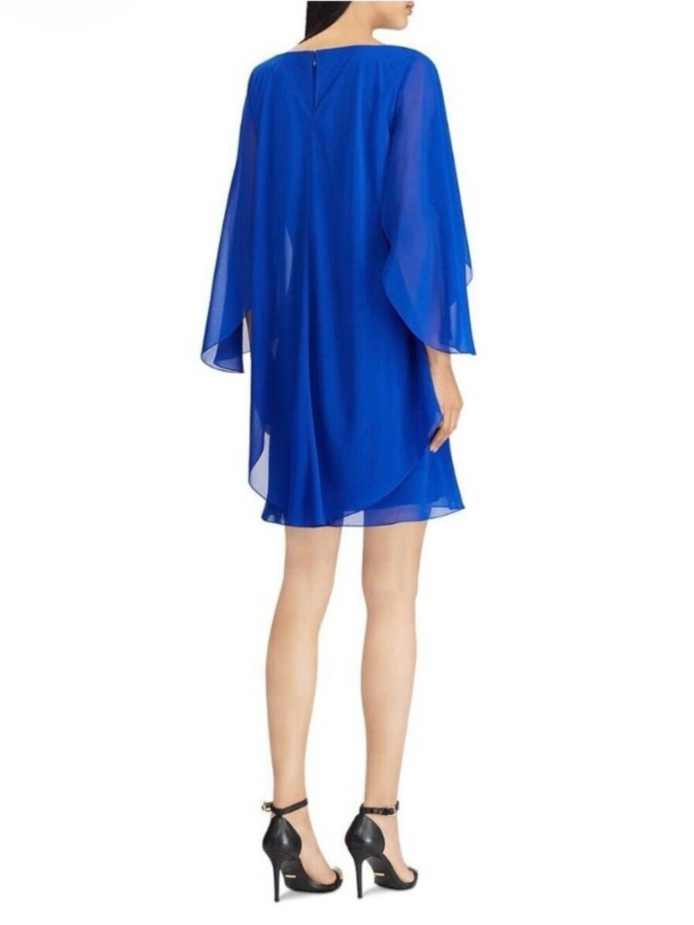 Lauren Ralph Lauren royal Blue Layered Chiffon Mini Dress